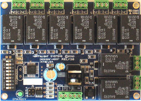 DMX512 control of 8 'sugar cube' relays.